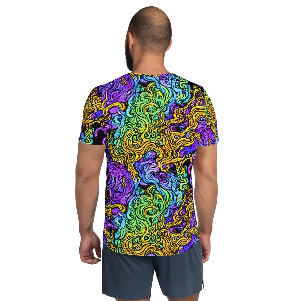 Electric Whorl on Men's Athletic T-Shirt — Back