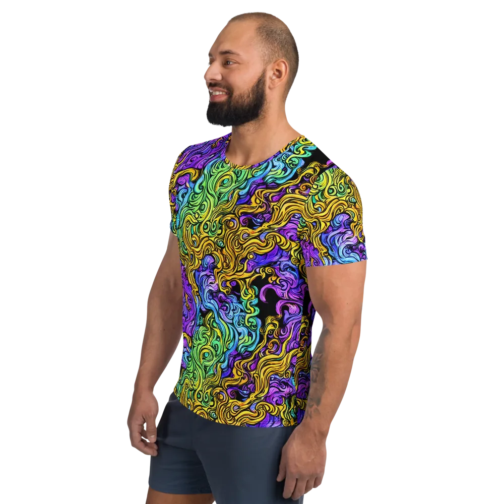 Electric Whorl on Men's Athletic T-Shirt — Left
