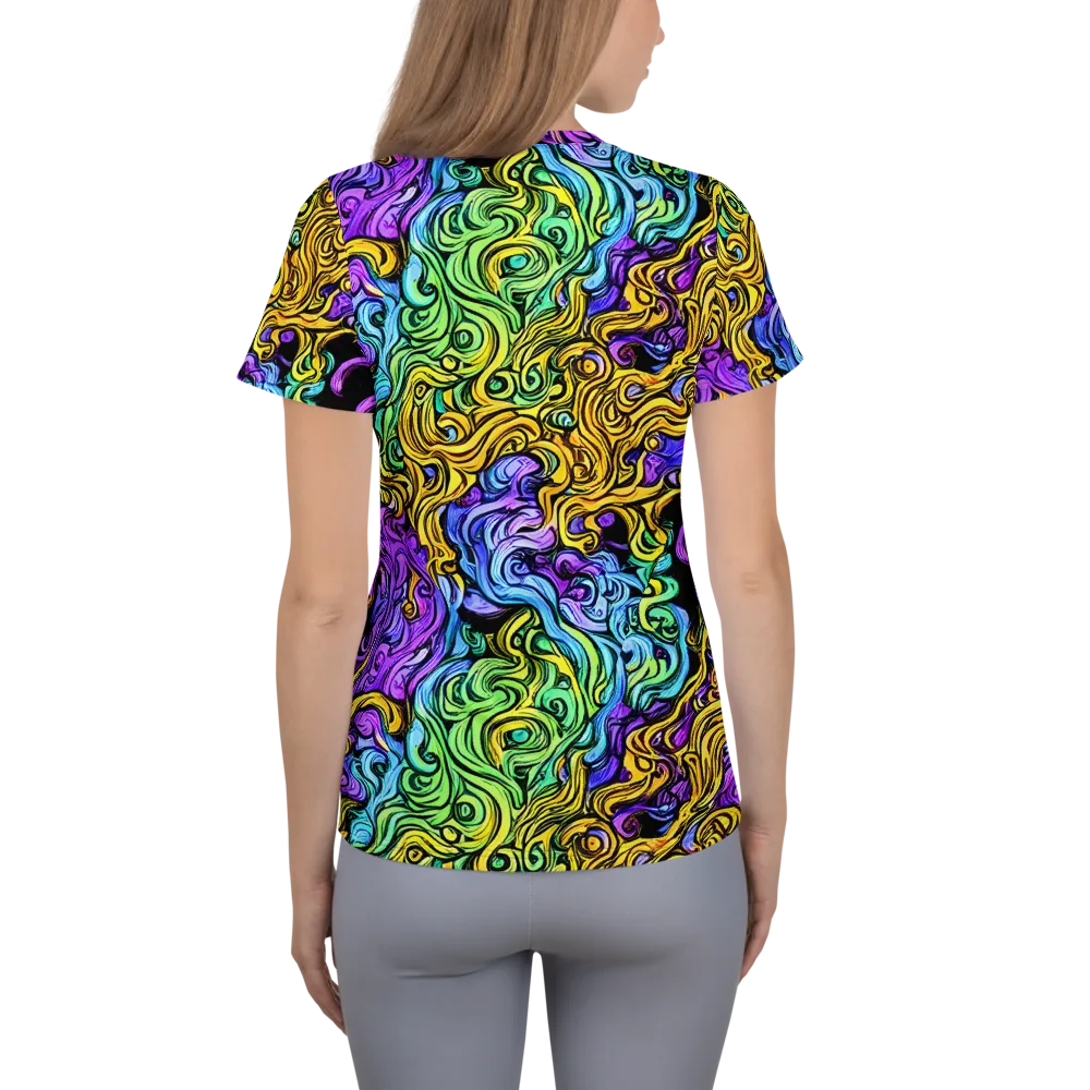 Electric Whorl on Women's Athletic T-Shirt — Back