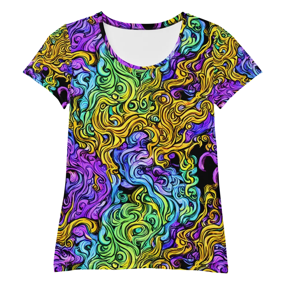 Electric Whorl on Women's Athletic T-Shirt — Front