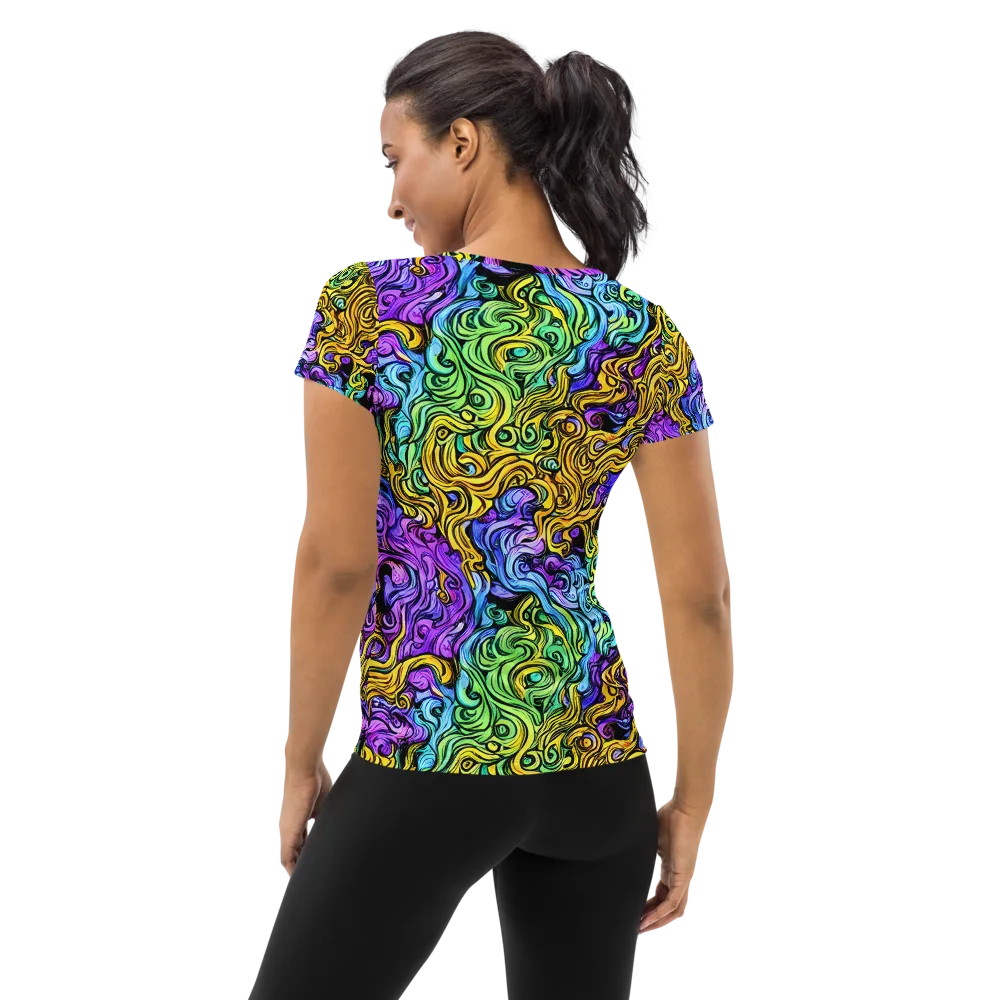 Electric Whorl on Women's Athletic T-Shirt — Back