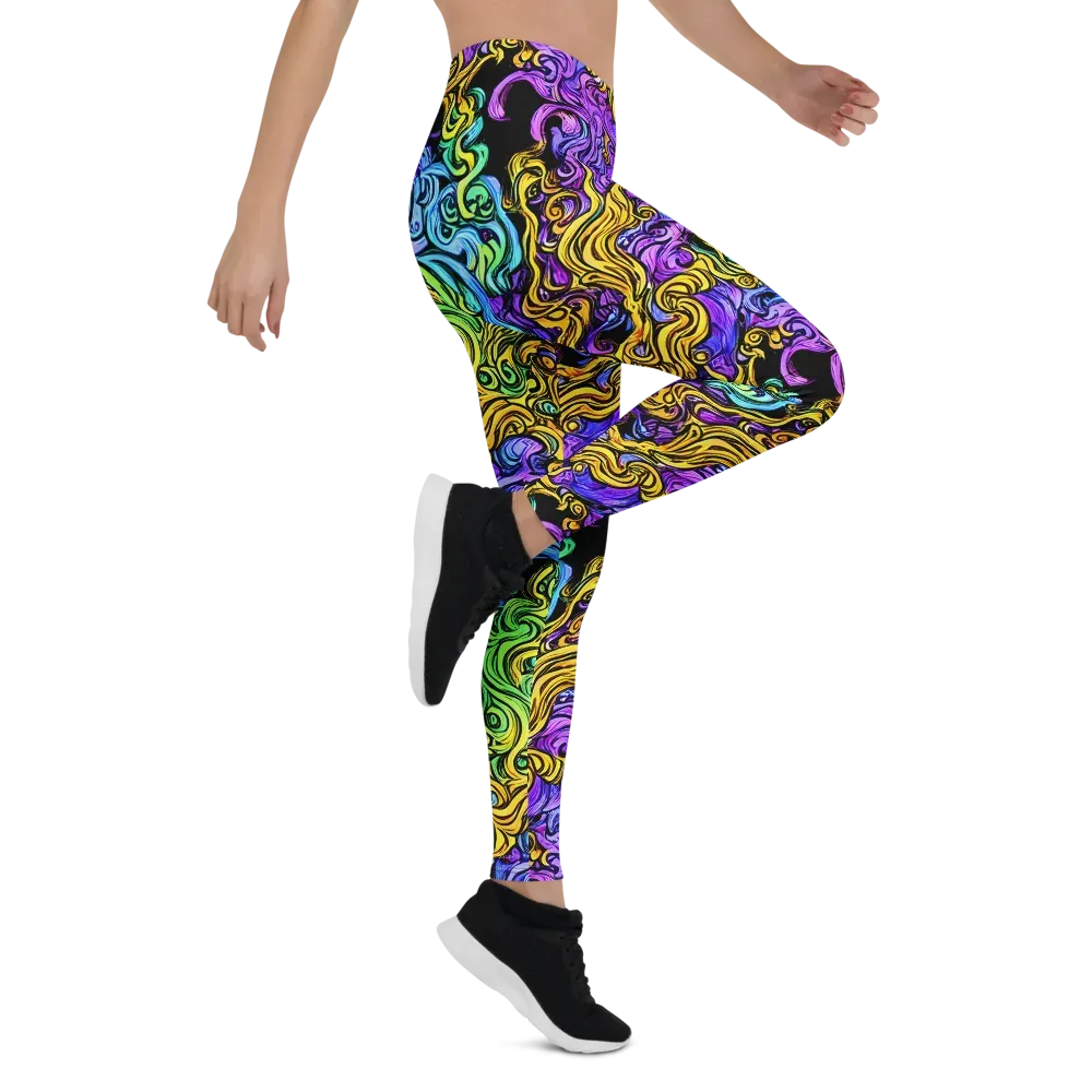 Electric Whorl on Leggings — Right