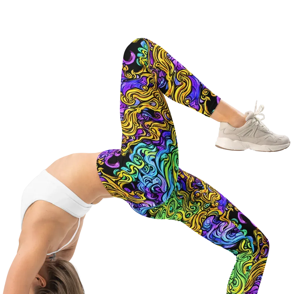 Electric Whorl on Leggings — Right