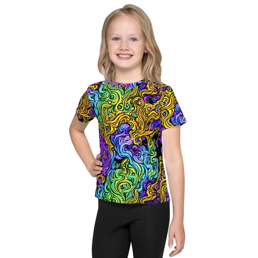 Electric Whorl on Kids Crew Neck T-Shirt — Front