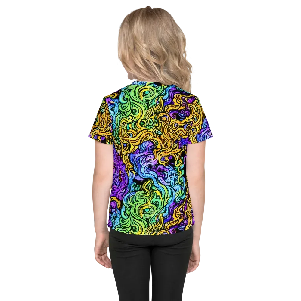 Electric Whorl on Kids Crew Neck T-Shirt — Back