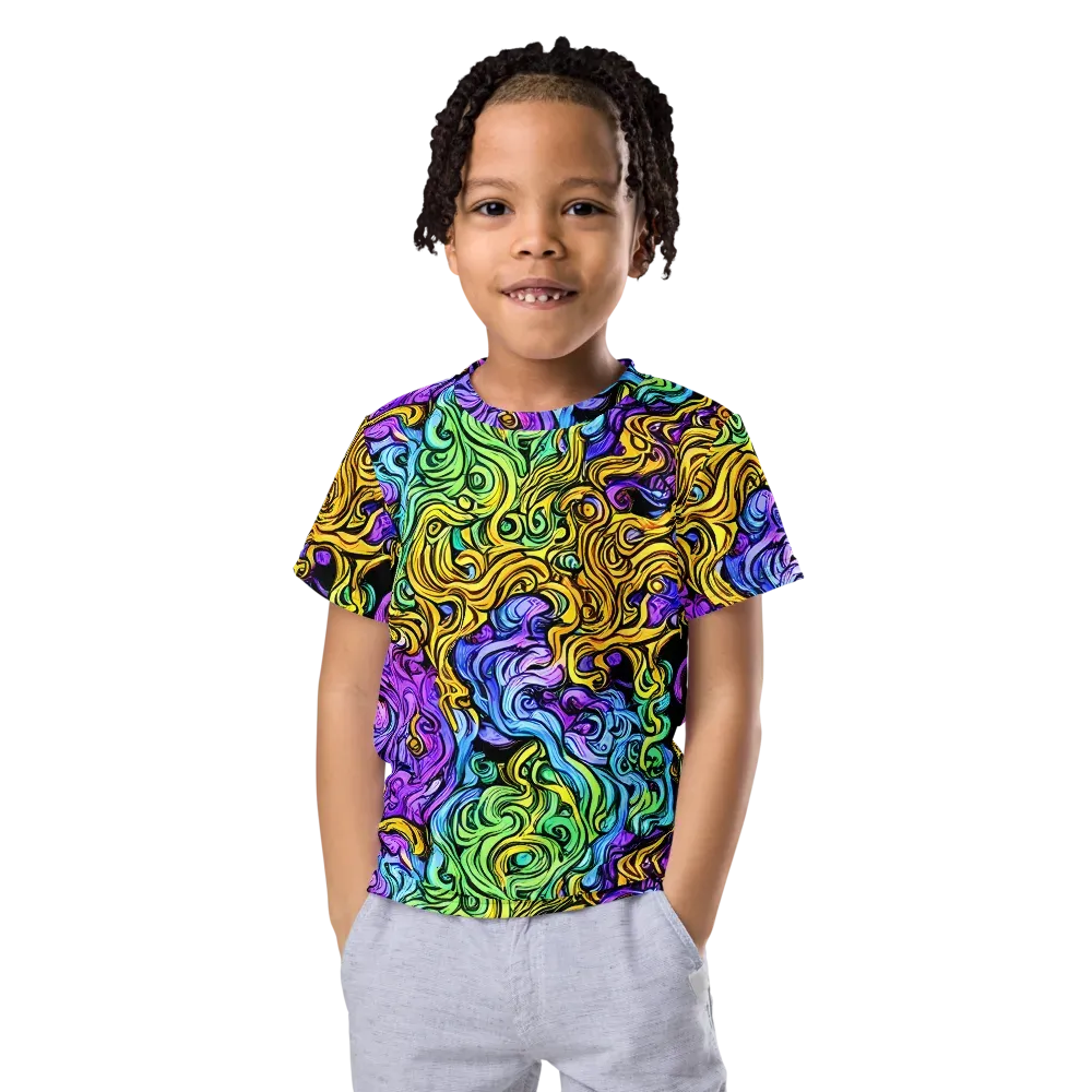 Electric Whorl on Kids Crew Neck T-Shirt — Front