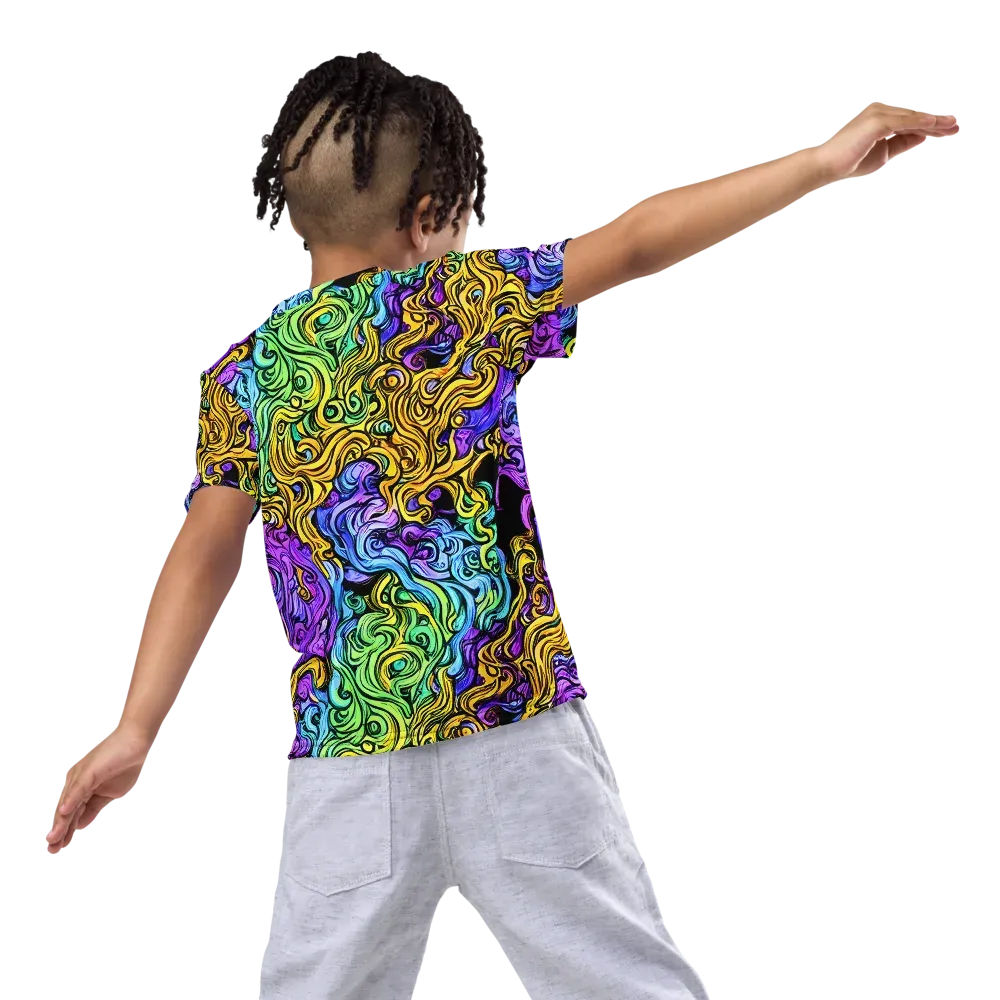 Electric Whorl on Kids Crew Neck T-Shirt — Back
