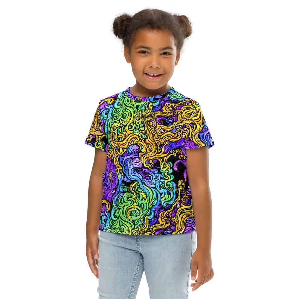 Electric Whorl on Kids Crew Neck T-Shirt — Front