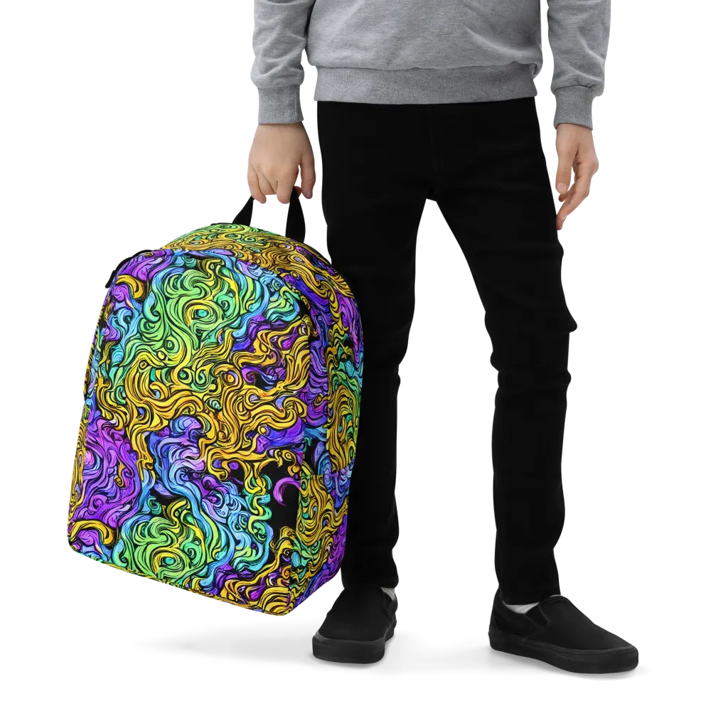 Electric Whorl on Minimalist Backpack — Zoomed-in