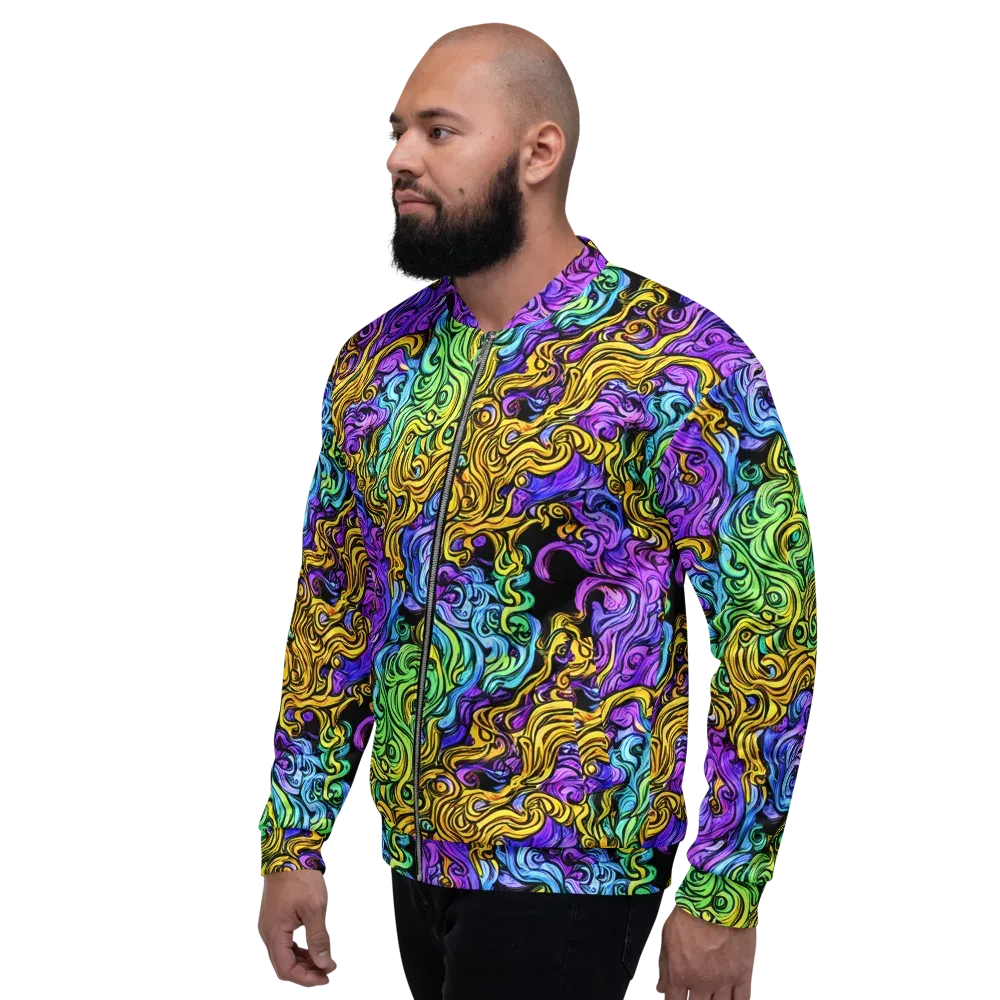 Electric Whorl on Bomber Jacket — Left