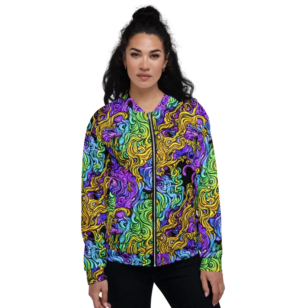 Electric Whorl on Bomber Jacket — Front