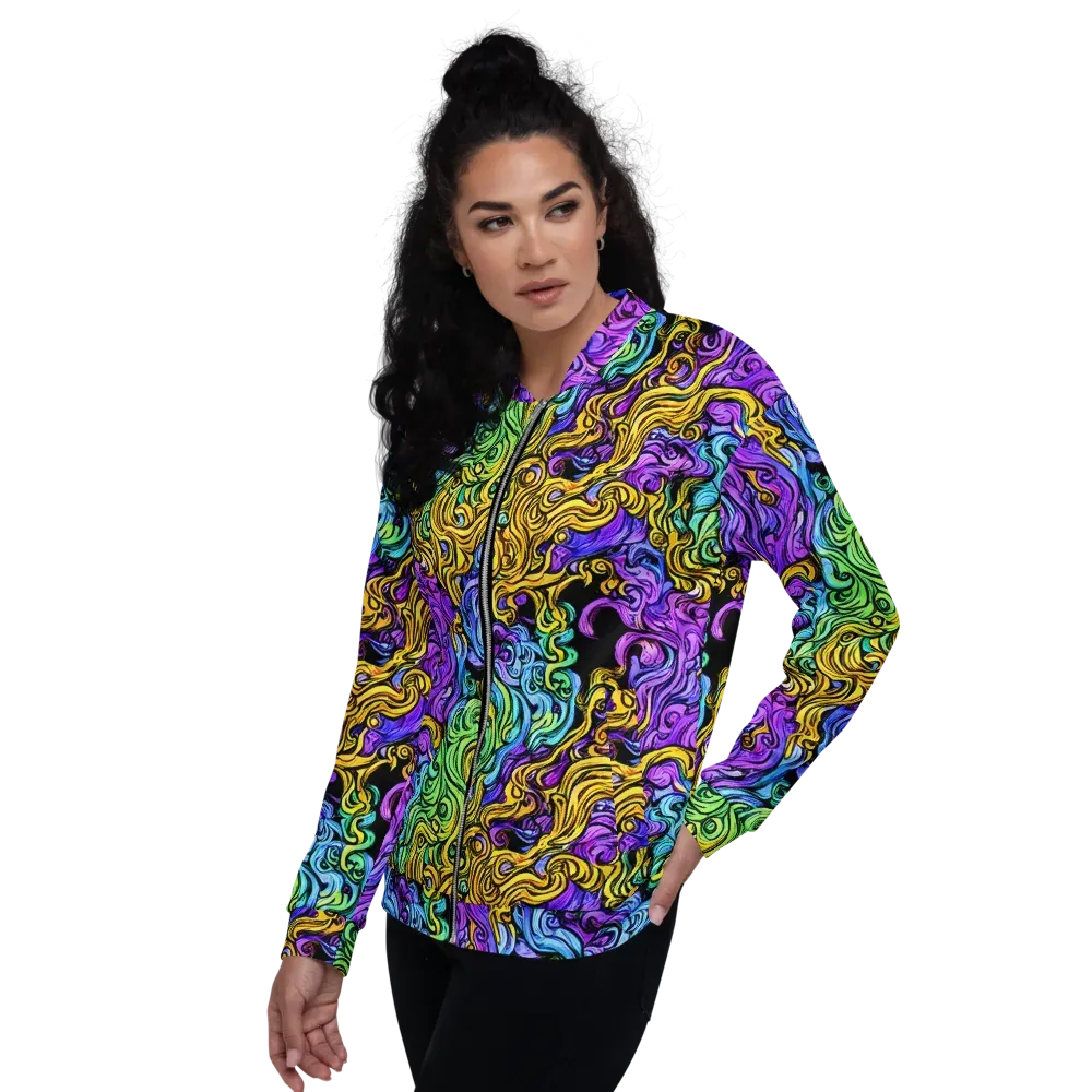Electric Whorl on Bomber Jacket — Left
