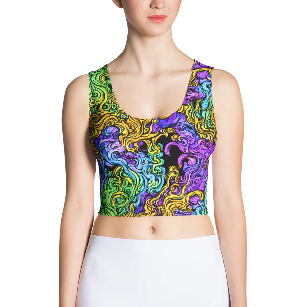 Electric Whorl on Crop Top — Front