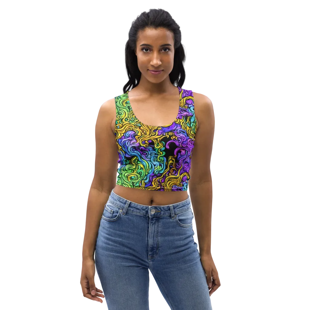 Electric Whorl on Crop Top — Front