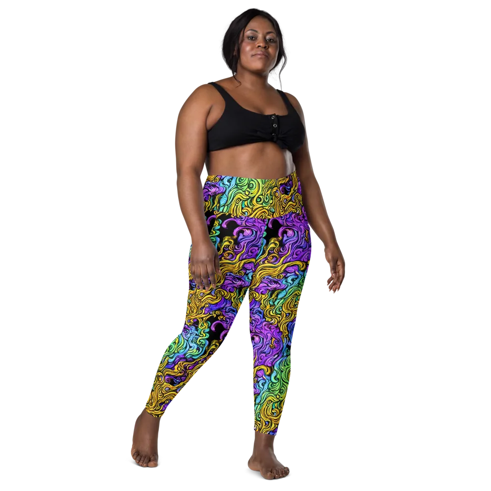 Electric Whorl on Leggings with Pockets — Front