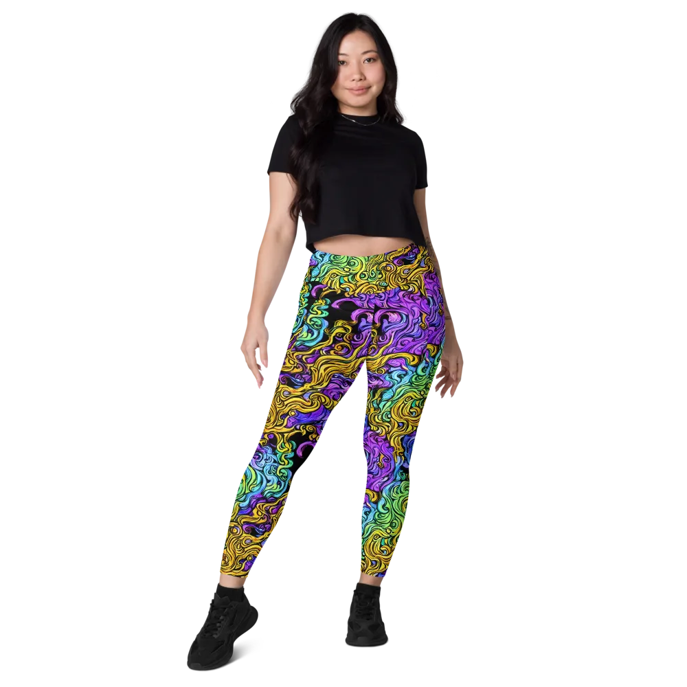 Electric Whorl on Leggings with Pockets — Front