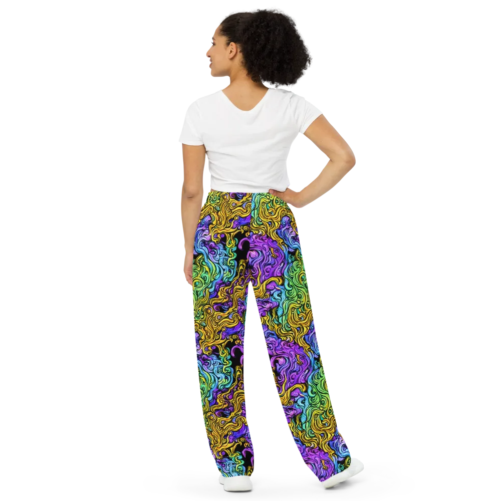 Electric Whorl on Wide-Leg Pants — Back
