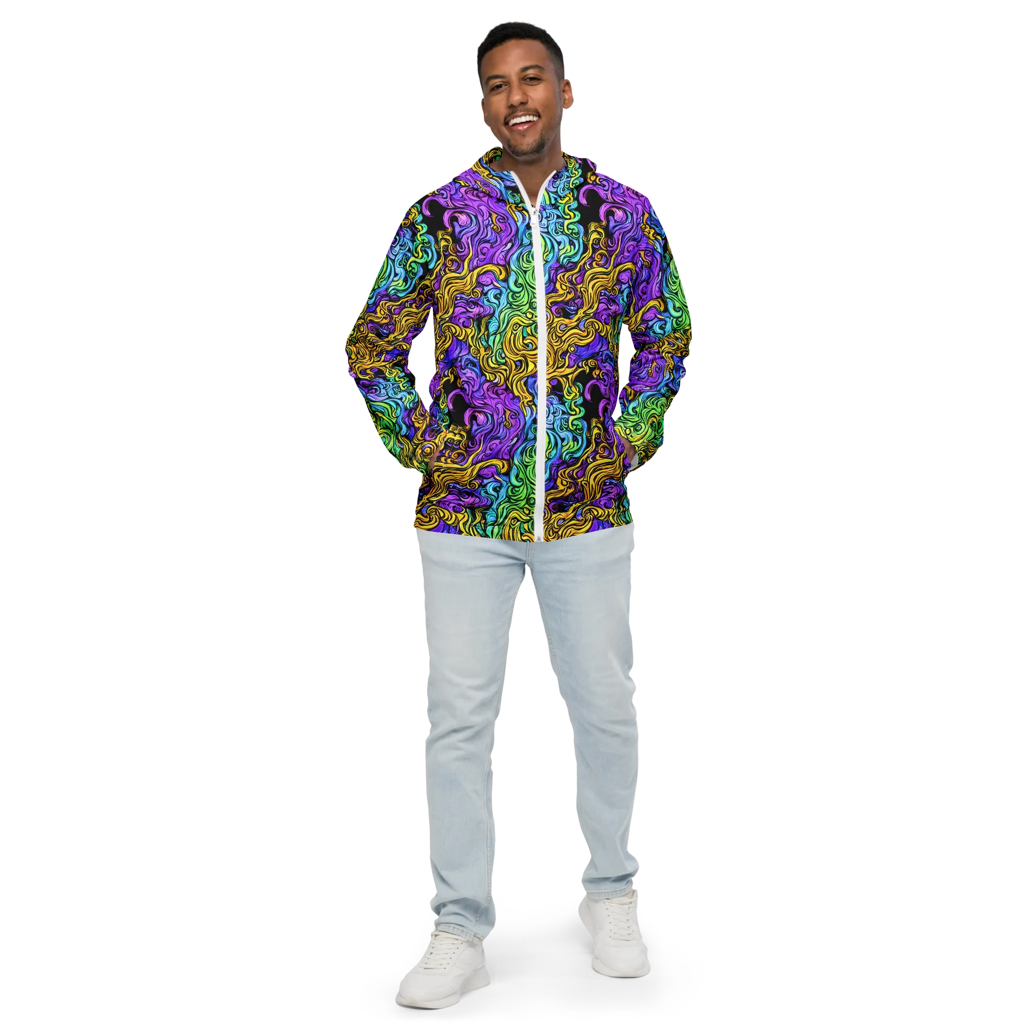 Electric Whorl on Men's Windbreaker — Front
