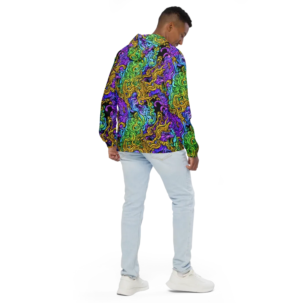 Electric Whorl on Men's Windbreaker — Back