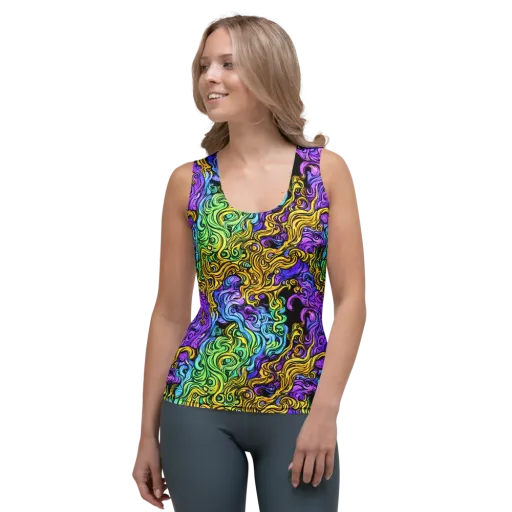 Electric Whorl on a Women's Tank Top