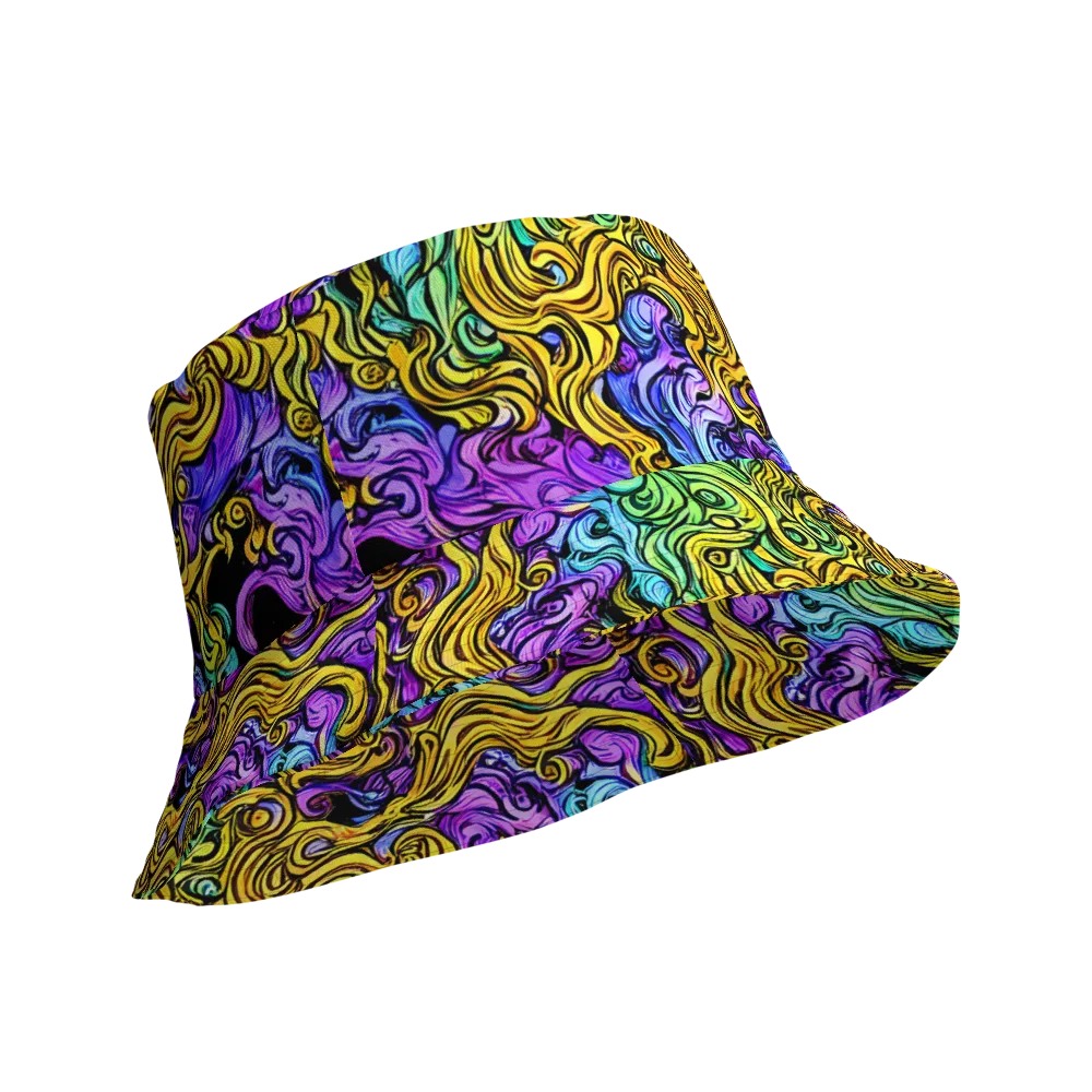 Electric Whorl on Reversible Bucket Hat — Product details Outside