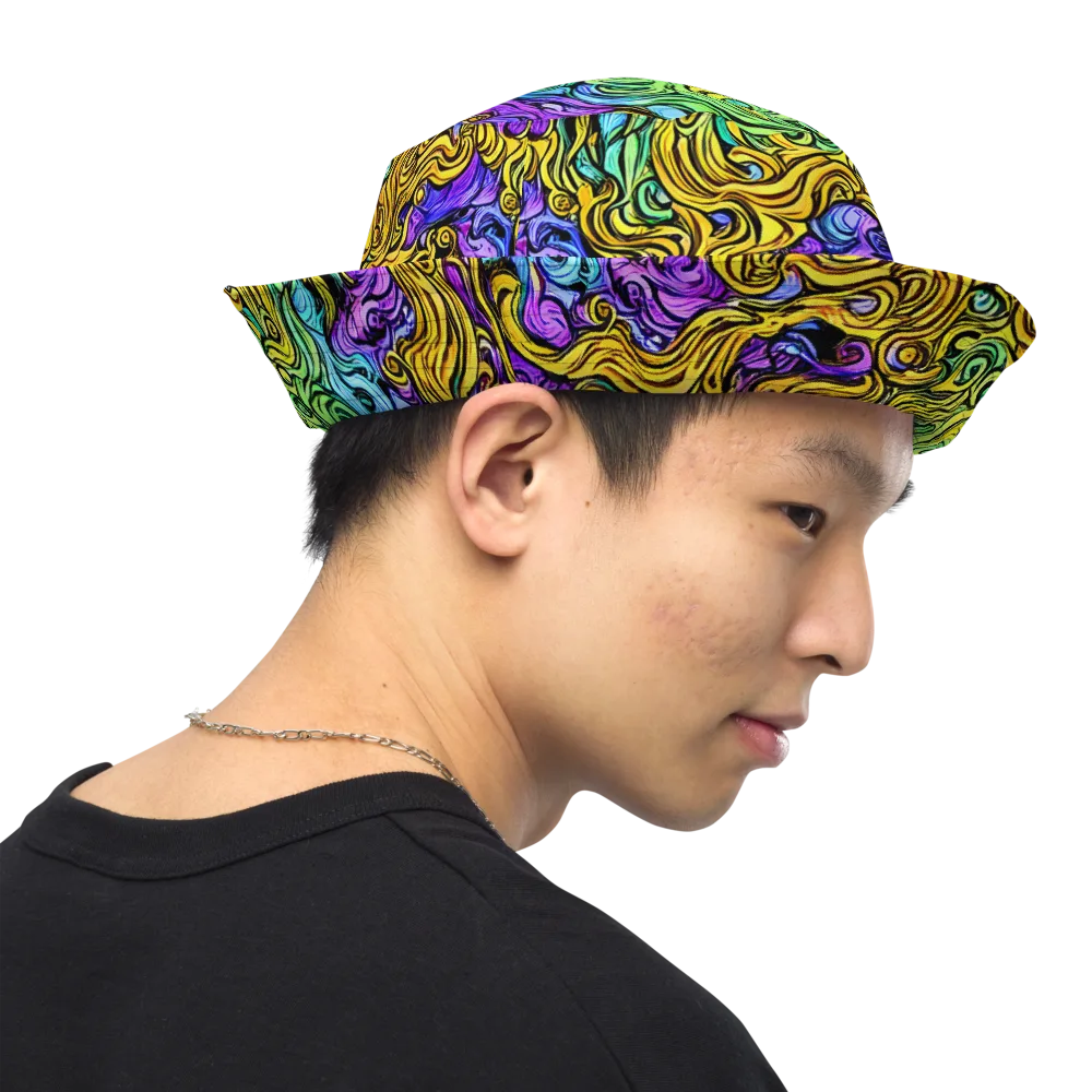 Electric Whorl on Reversible Bucket Hat — Right Outside