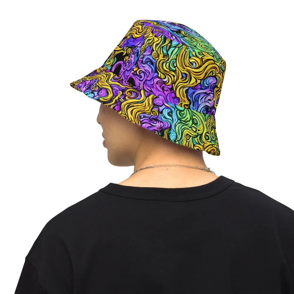 Electric Whorl on Reversible Bucket Hat — Back Inside