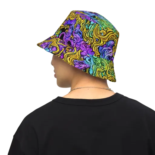 Electric Whorl on a Reversible Bucket Hat