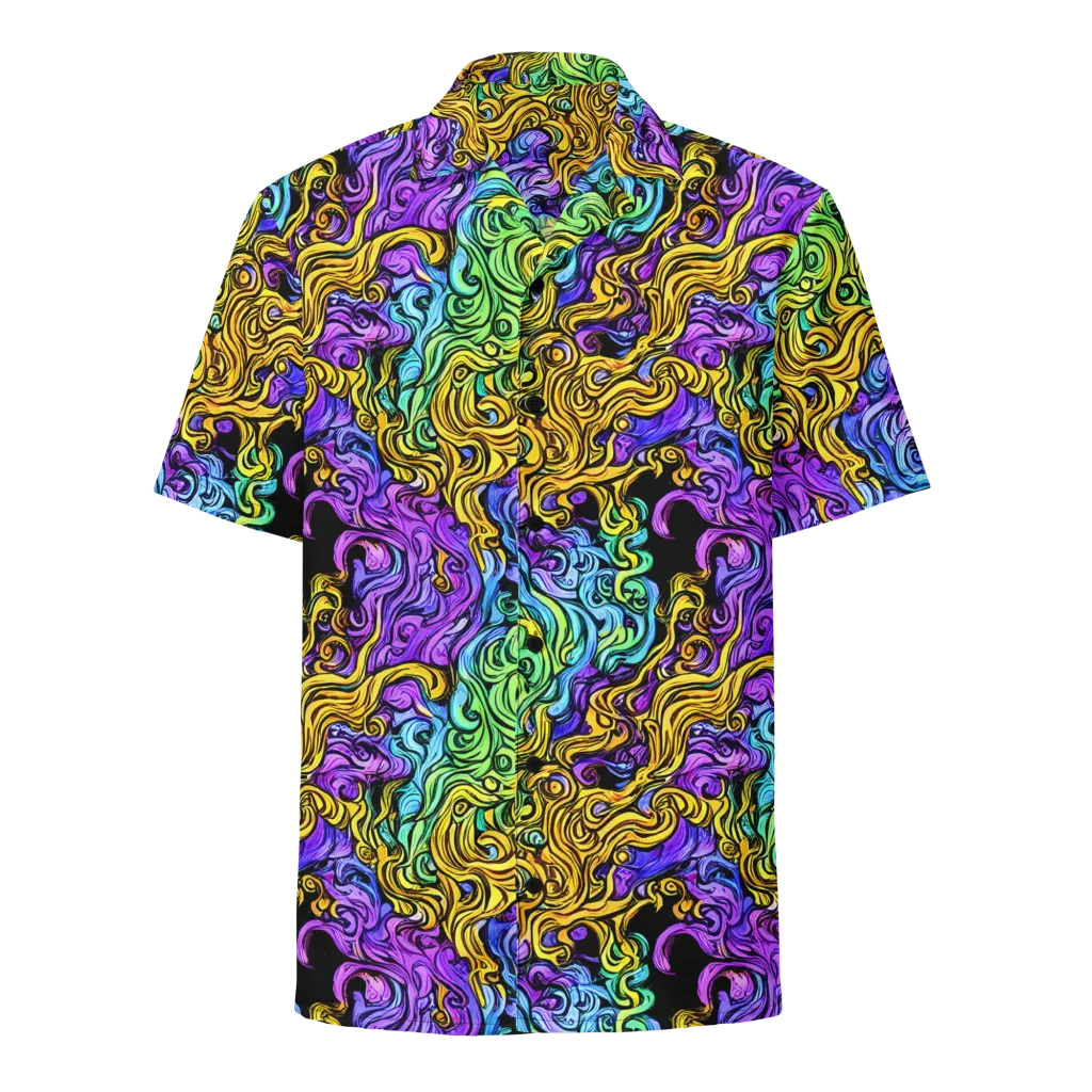 Electric Whorl on Button Shirt — Front