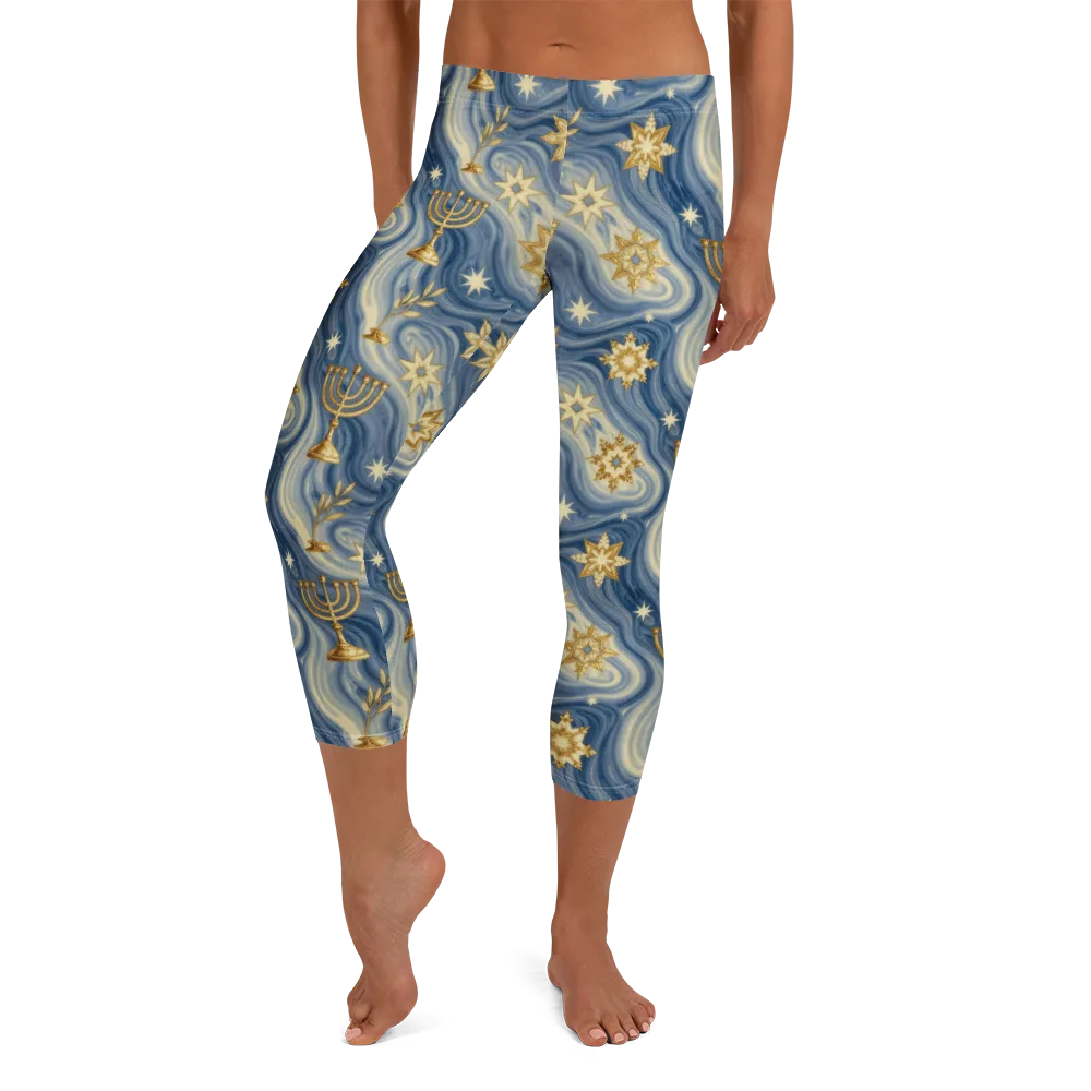 Sapphire Sabbath on Capri Leggings — Front