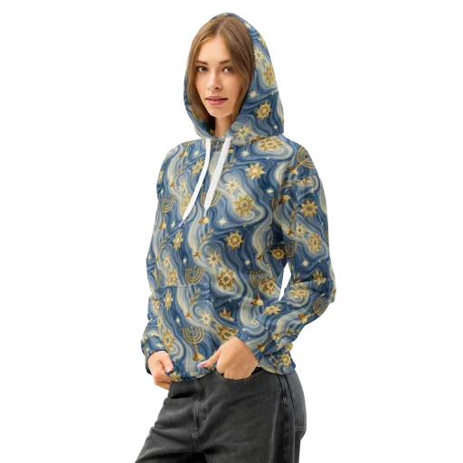 Sapphire Sabbath on a Cotton Hoodie