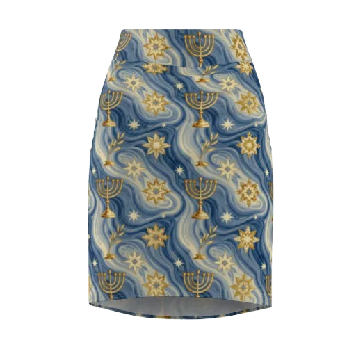 Sapphire Sabbath on a Pencil Skirt
