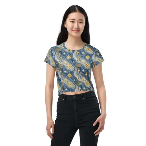 Sapphire Sabbath on a Crop Tee