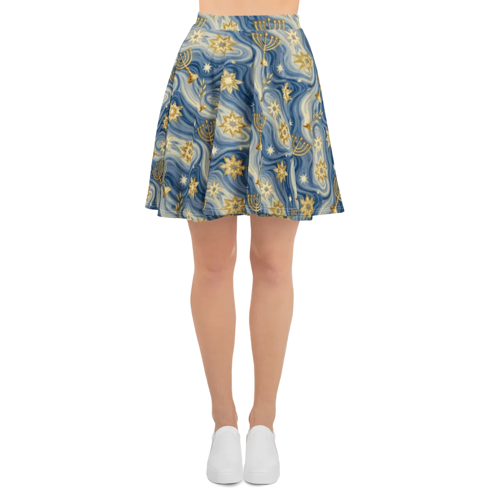 Sapphire Sabbath on Skater Skirt — Front