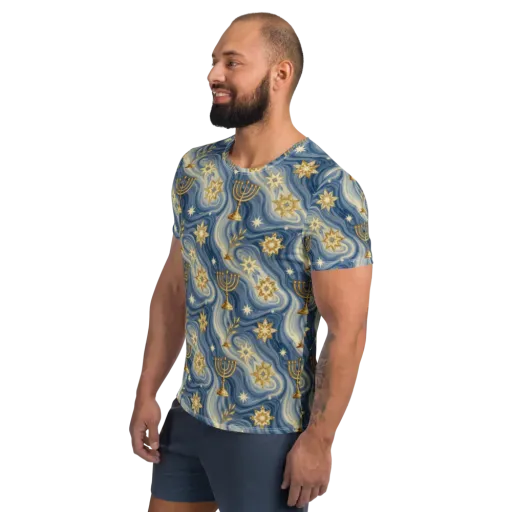 Sapphire Sabbath on a Men's Athletic T-Shirt