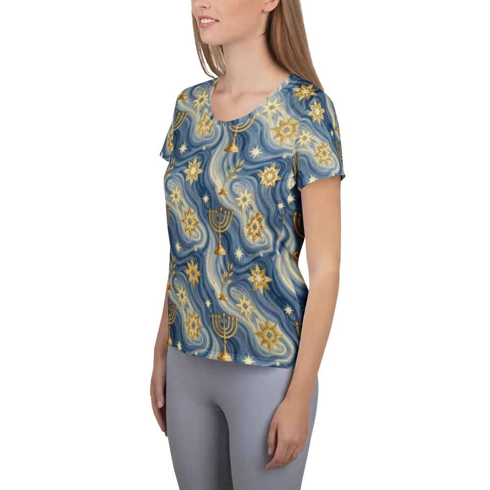 Sapphire Sabbath on Women's Athletic T-Shirt — Left