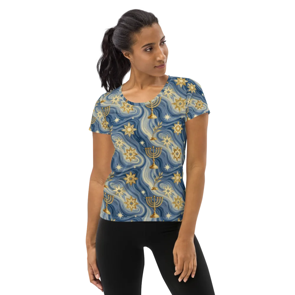 Sapphire Sabbath on Women's Athletic T-Shirt — Front