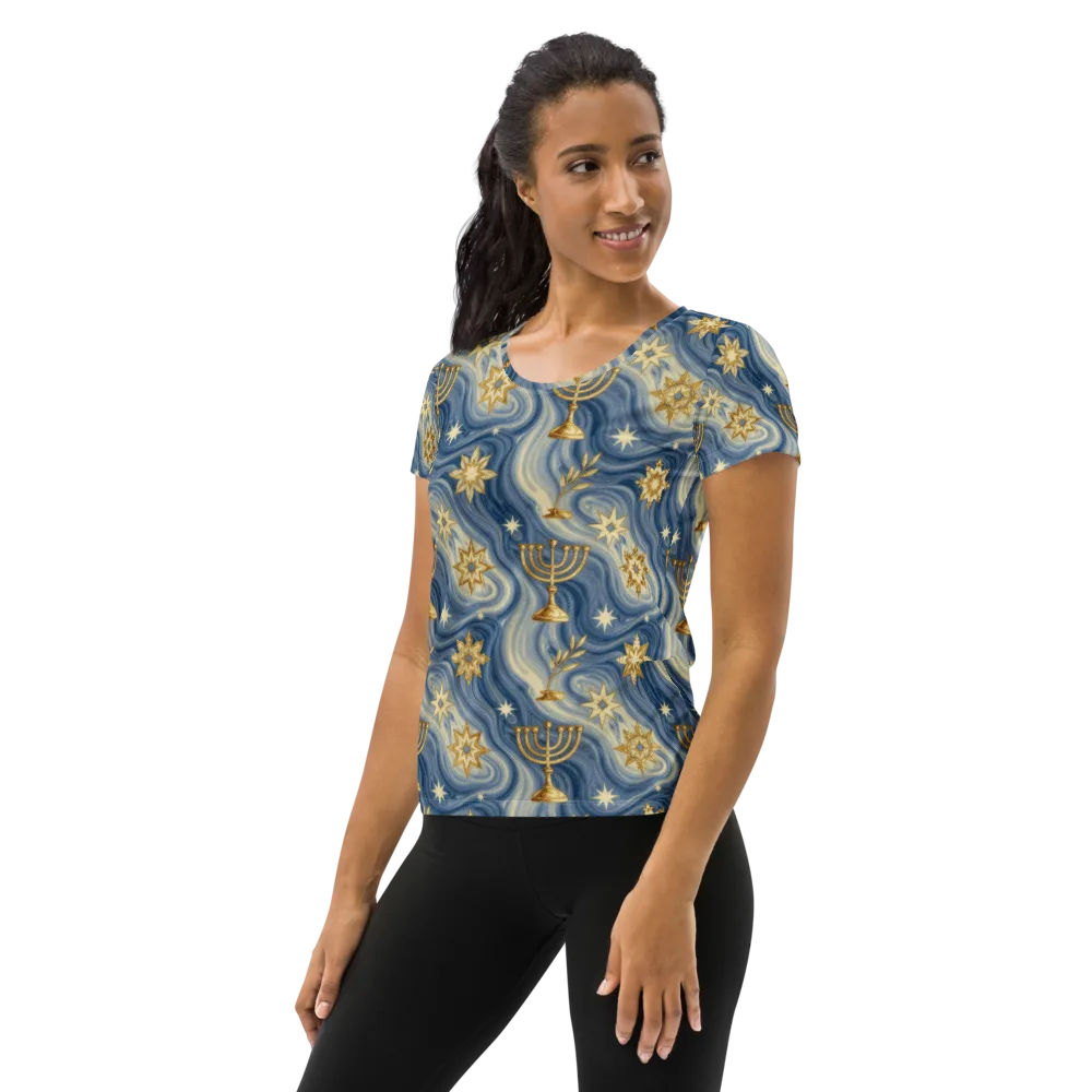 Sapphire Sabbath on Women's Athletic T-Shirt — Left