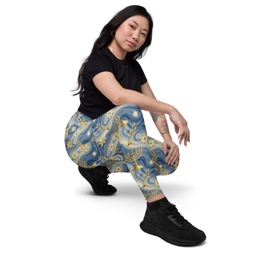 Sapphire Sabbath on Leggings with Pockets — Right Front