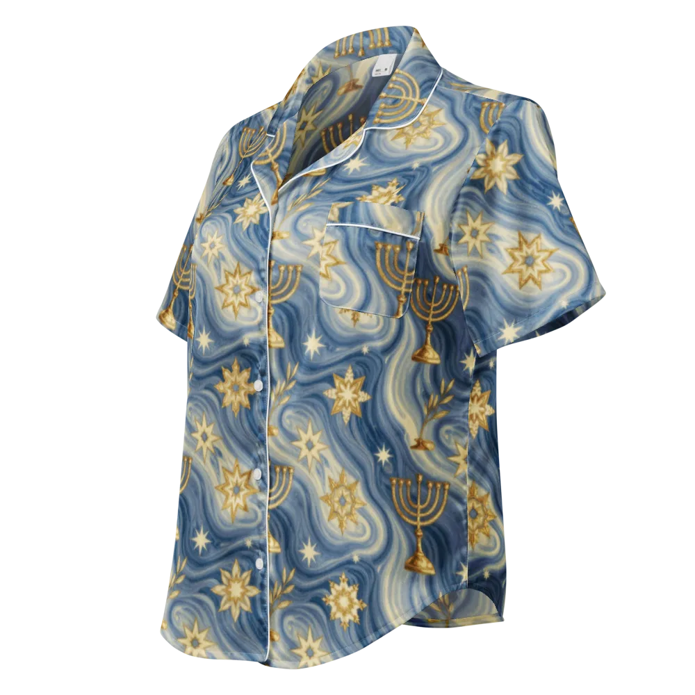Sapphire Sabbath on Women's Short Sleeve Pajama Top — Left Front