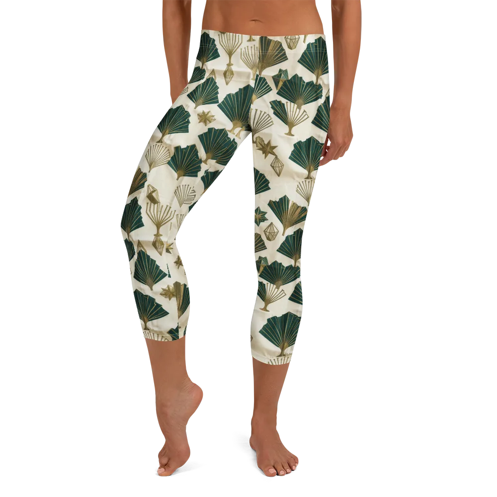 Deco Palmistry on Capri Leggings — Front