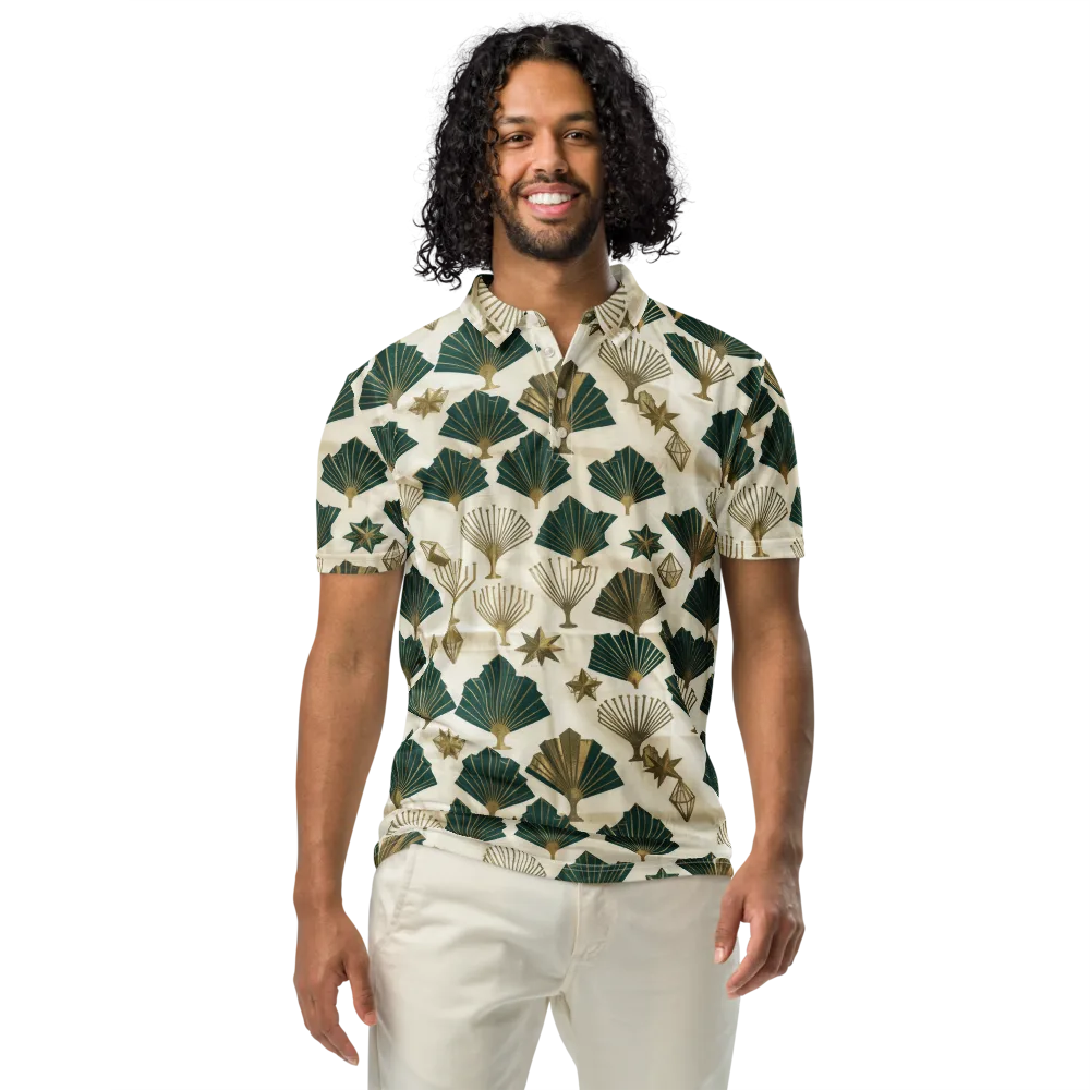 Deco Palmistry on Men's Slim Fit Polo Shirt — Front