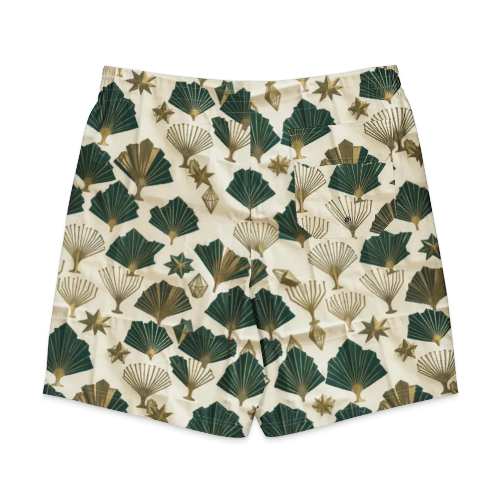 Deco Palmistry on Men's Board Shorts — Back