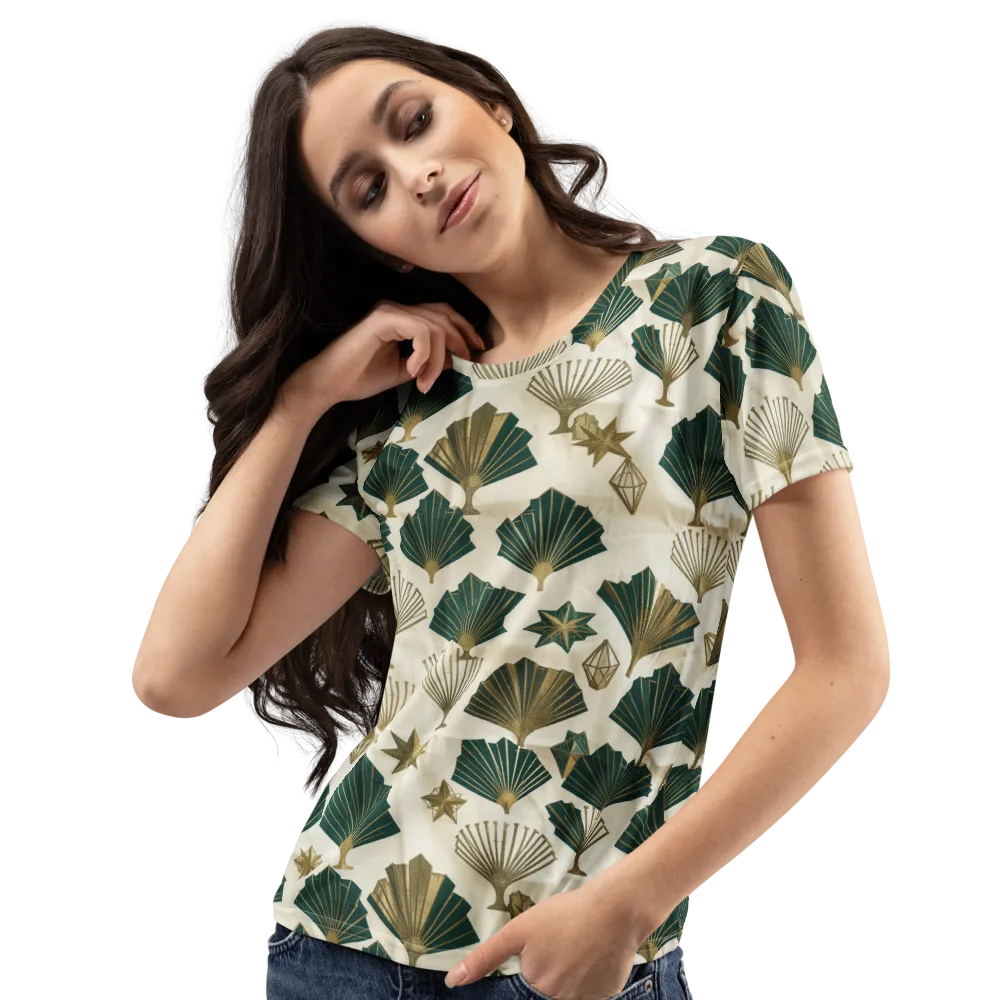 Deco Palmistry on Women's Crew Neck T-Shirt — Left Front