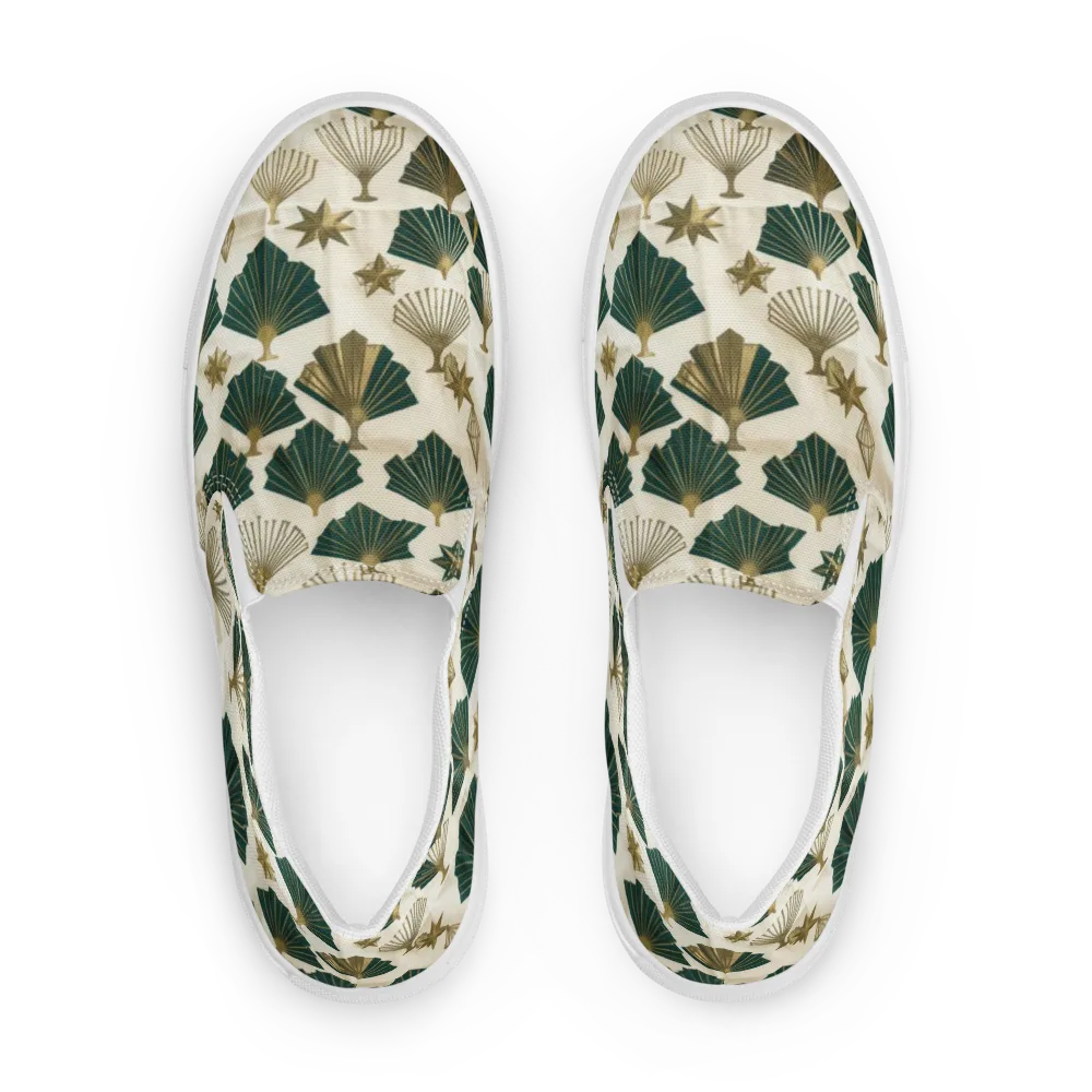 Deco Palmistry on Men's Slip-On Canvas Shoes — Front