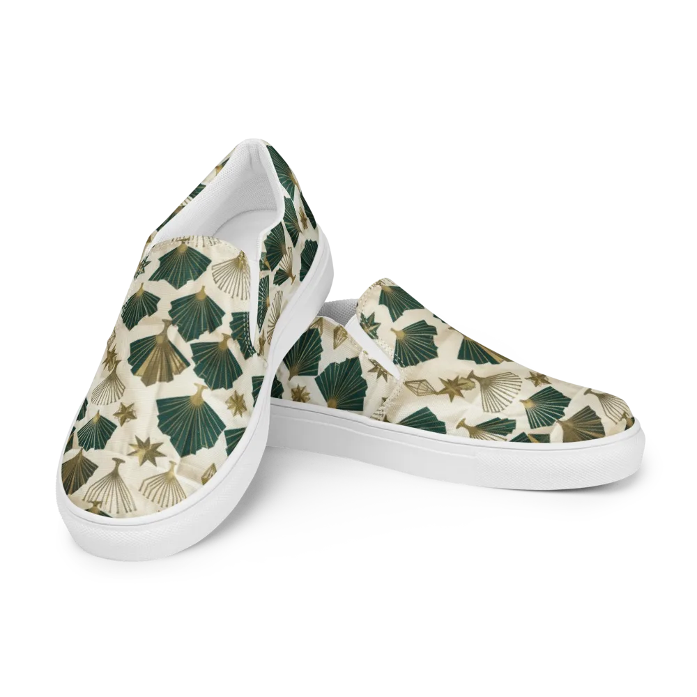 Deco Palmistry on Men's Slip-On Canvas Shoes — Left Front