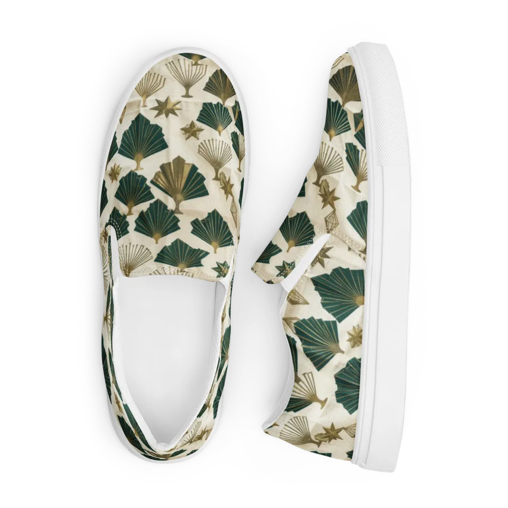 Deco Palmistry on Men's Slip-On Canvas Shoes — Front