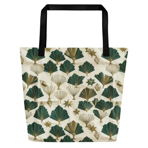 Deco Palmistry on a Large Tote Bag W/ Pocket