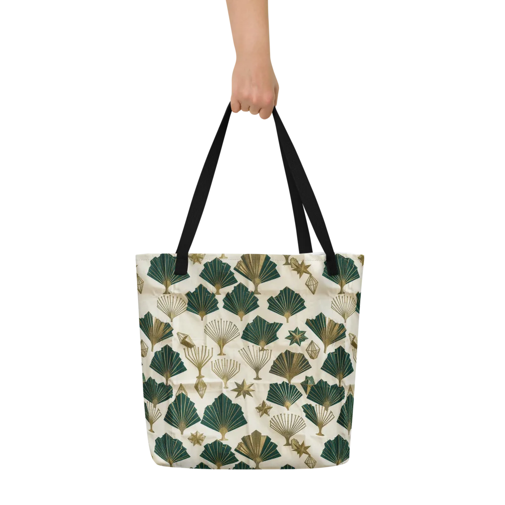 Deco Palmistry on Large Tote Bag W/ Pocket — Front