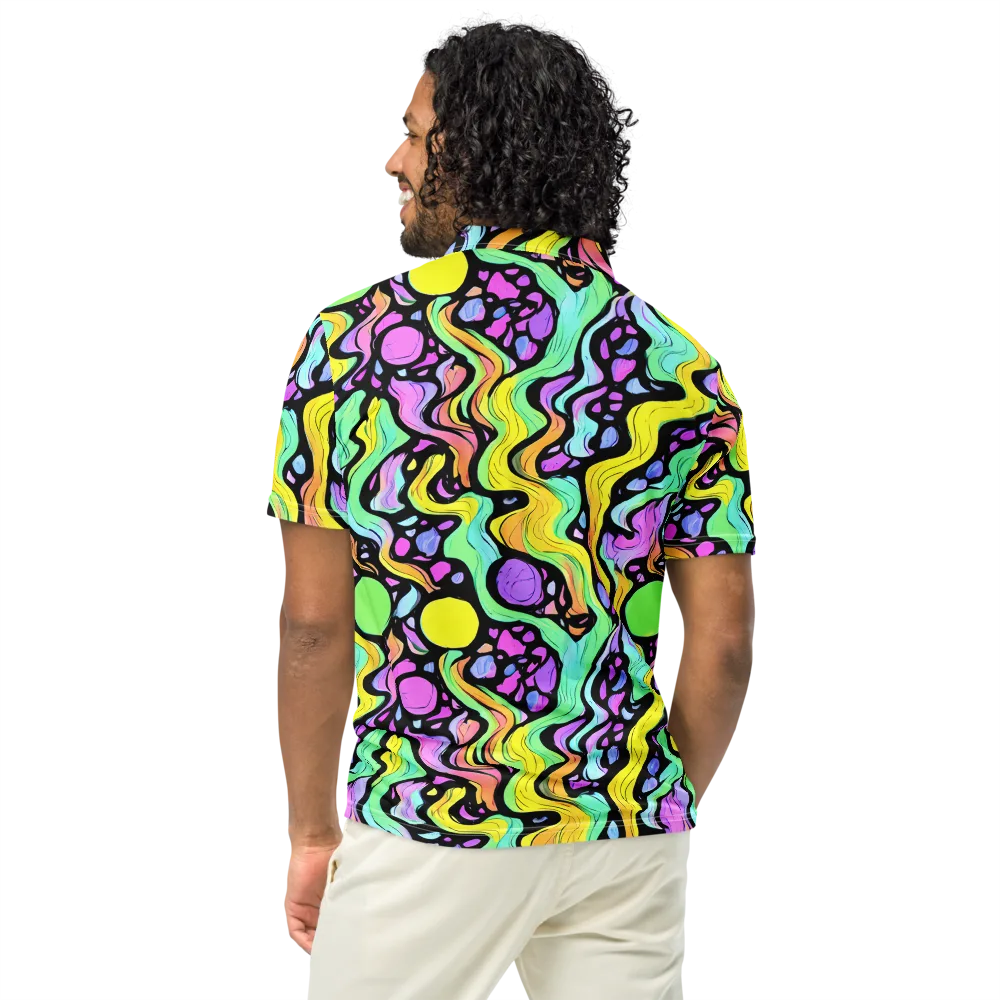 Sillman Swirl on Men's Slim Fit Polo Shirt — Back